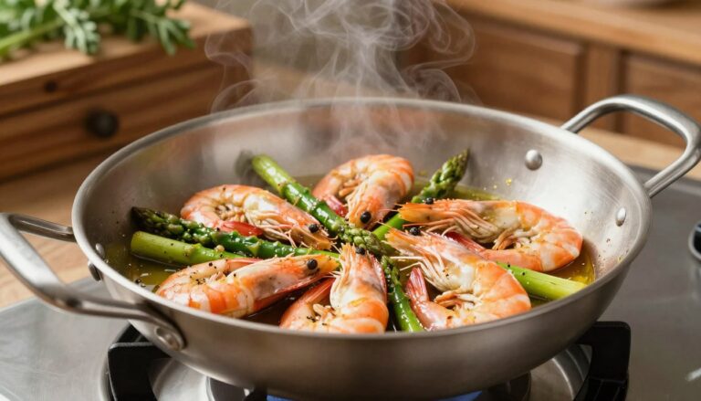 jumbo shrimp and asparagus