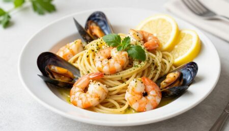 Lemon Pepper Seafood Pasta