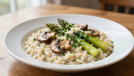 mishroom aspargus risotto