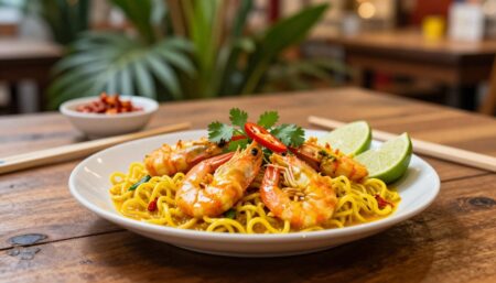 singapore noodle curry shrimp