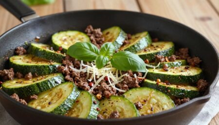 zuchini and ground beef skillet
