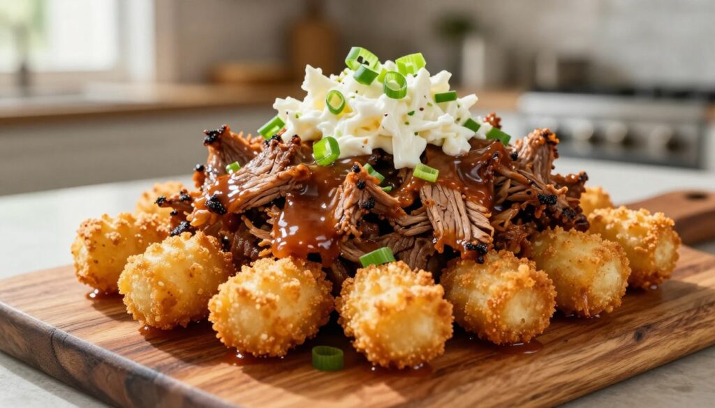 BBQ pork loaded tots