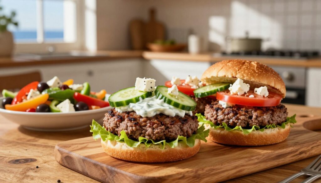 Delicious Greek Hamburgers Delicious Greek Hamburgers