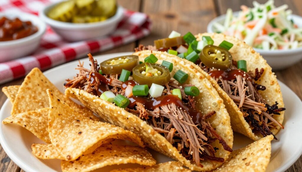 Southern totchos with pulled pork