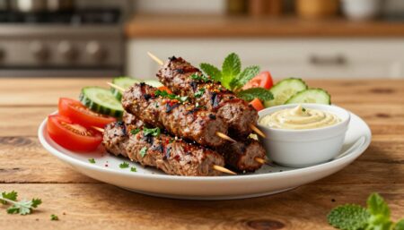 air fryer beef kofta kebabs