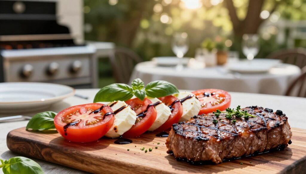balsamic caprese salad with steak dinner balsamic caprese salad with steak dinner