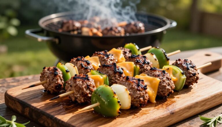 cheeseburger kebabs