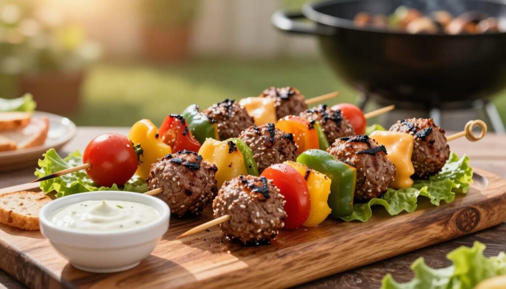 delicious cheeseburger kabobs