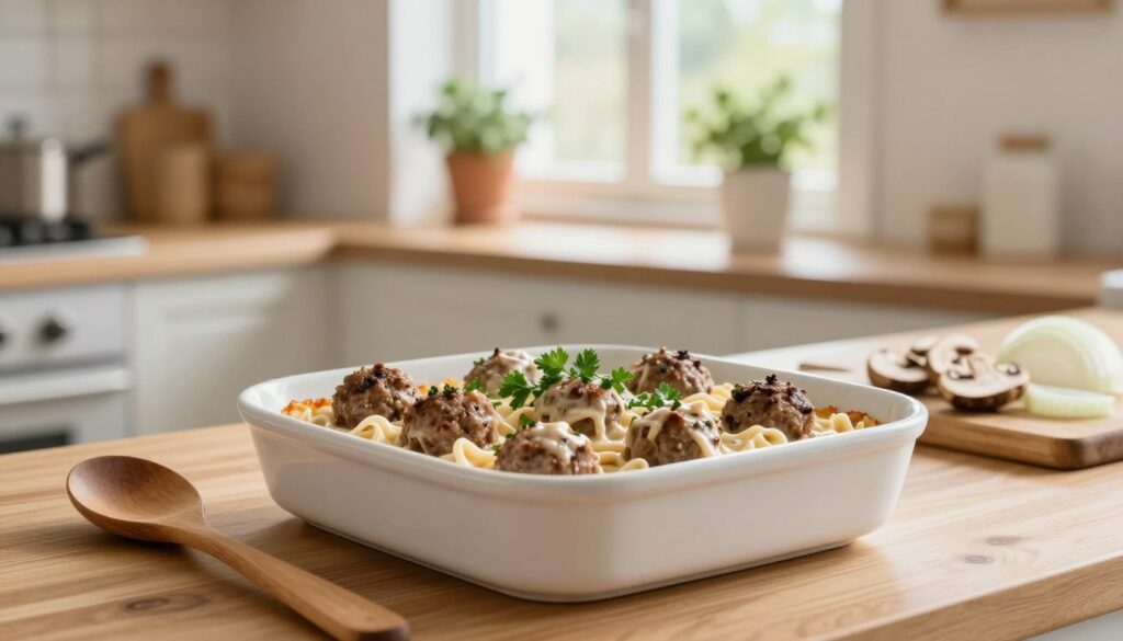 7 Easy Dump and Bake Meatball Storganoff Dinner Ideas dump and bake meatball storganoff