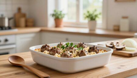 dump and bake meatball storganoff