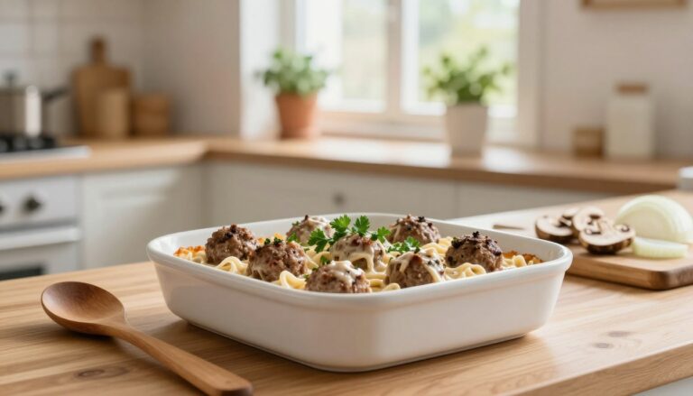dump and bake meatball storganoff