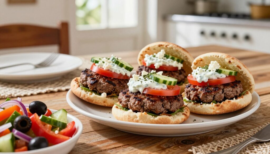 6 Juicy Greek Hamburgers with Mediterranean Flavors greek hamburgers