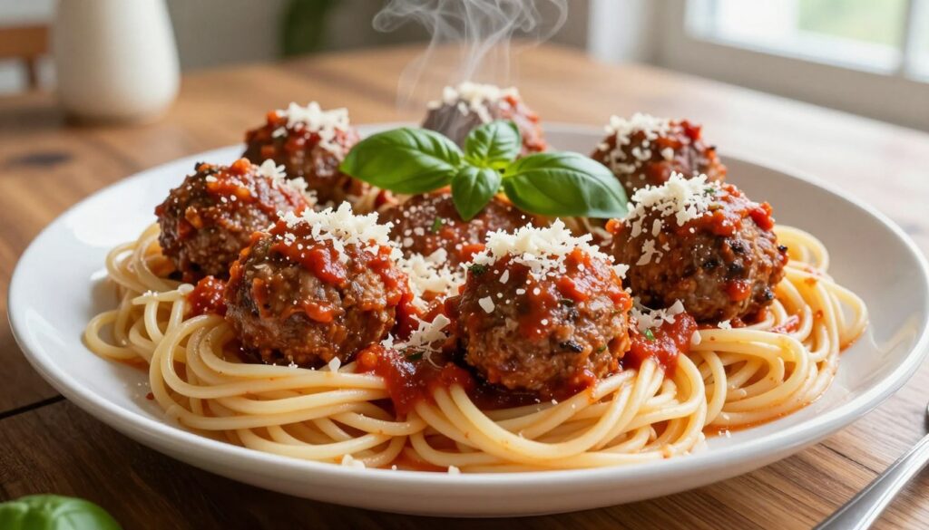 homemade meatballs with parmesan cheese