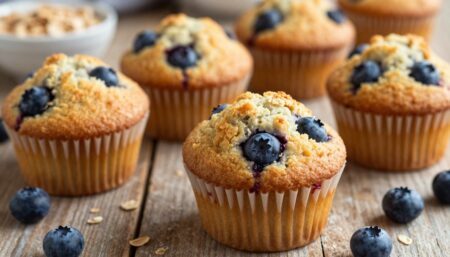low-fat blueberry bran muffins