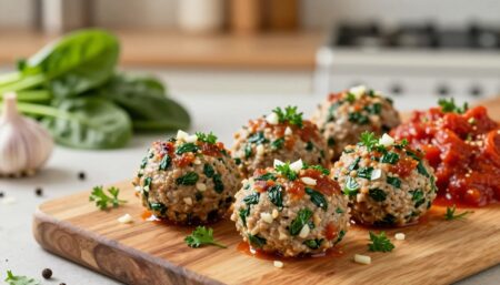 spinach garlic meatballs