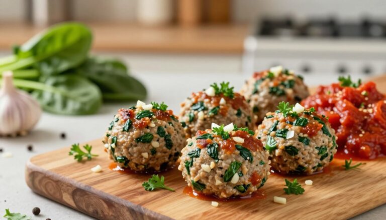 spinach garlic meatballs