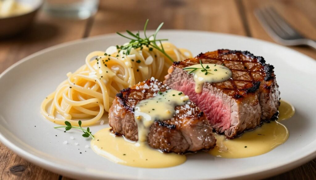 tenderloin steak with creamy butter sauce
