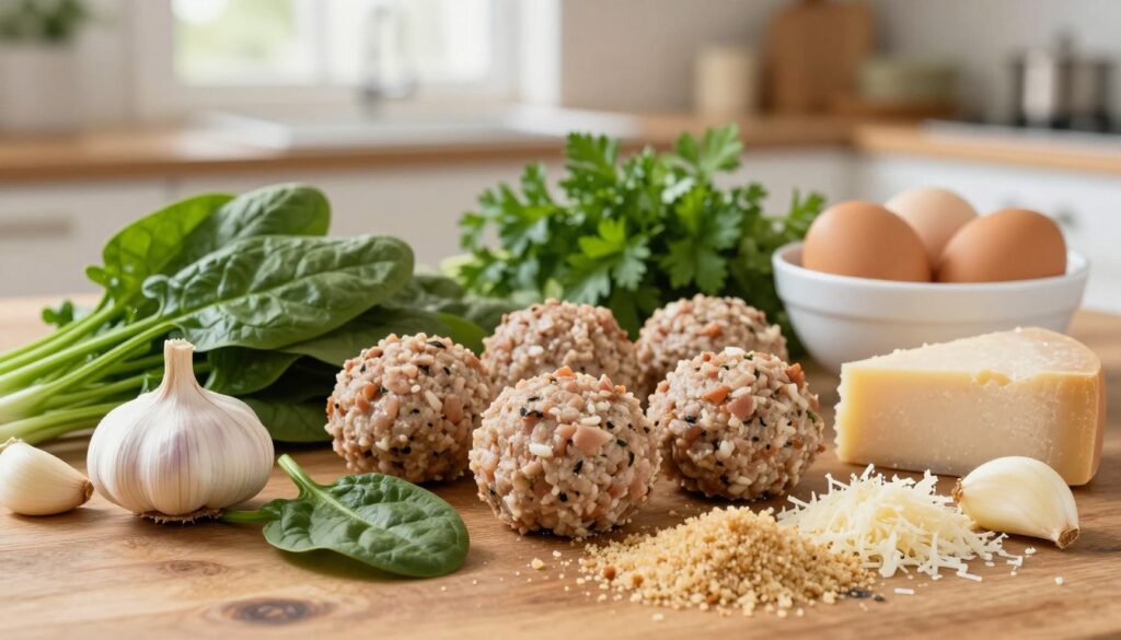 Healthy meatballs recipe ingredients