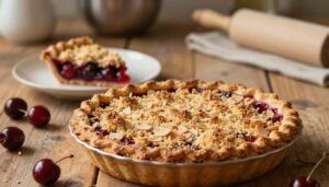 Cherry Pie with Almond Crumb Topping