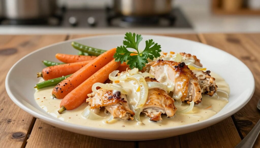 Creamy onion chicken dish
