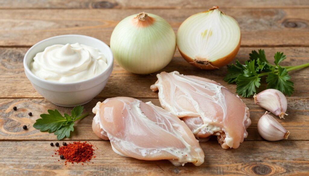 Creamy onion chicken ingredients