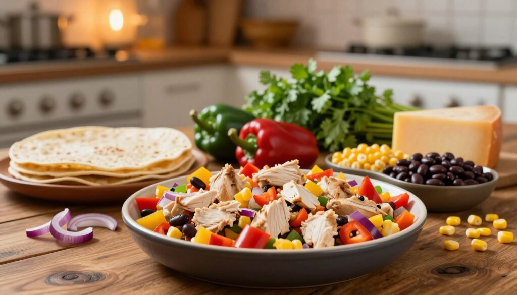 Essential ingredients for Mexican chicken casserole