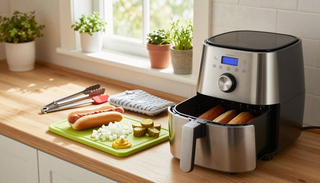 Essential kitchen equipment for air fryer hot dogs