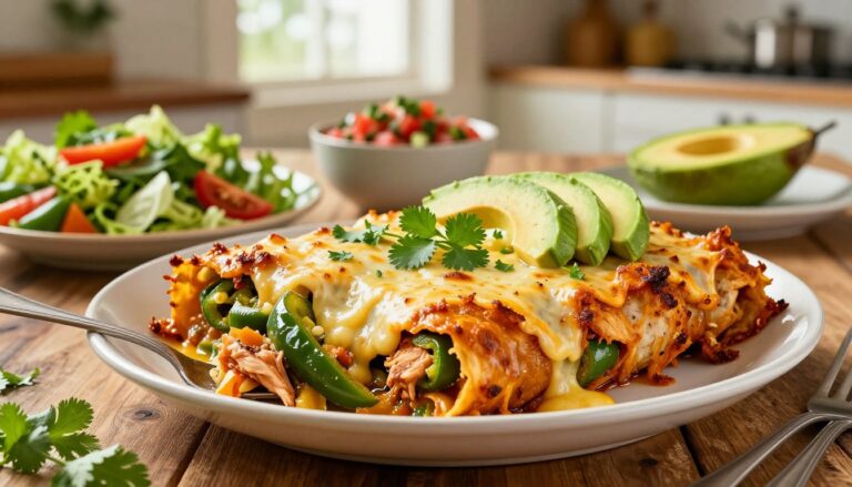 Poblano Chicken Enchilada Casserole