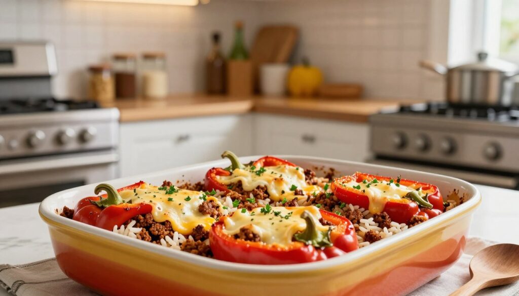 Quick weeknight dinners with stuffed pepper casserole Quick weeknight dinners with stuffed pepper casserole
