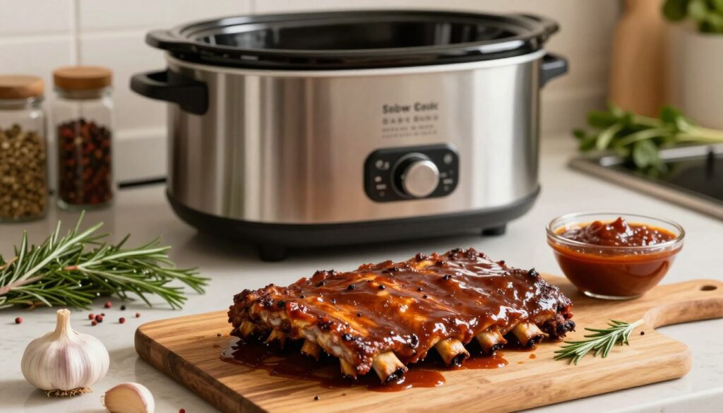 Slow Cooker Baby Back Ribs preparation