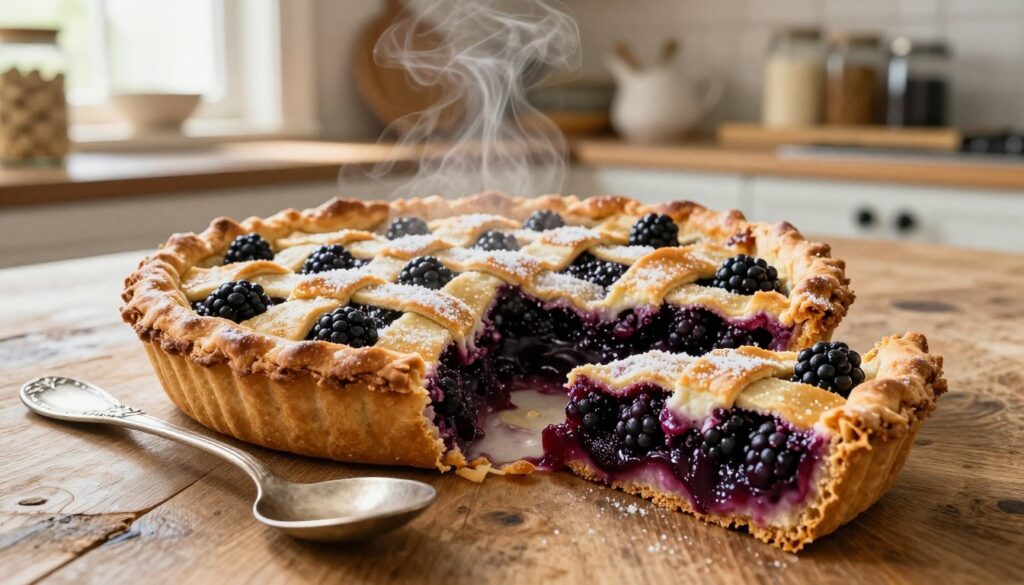 blackberry cobbler with crust