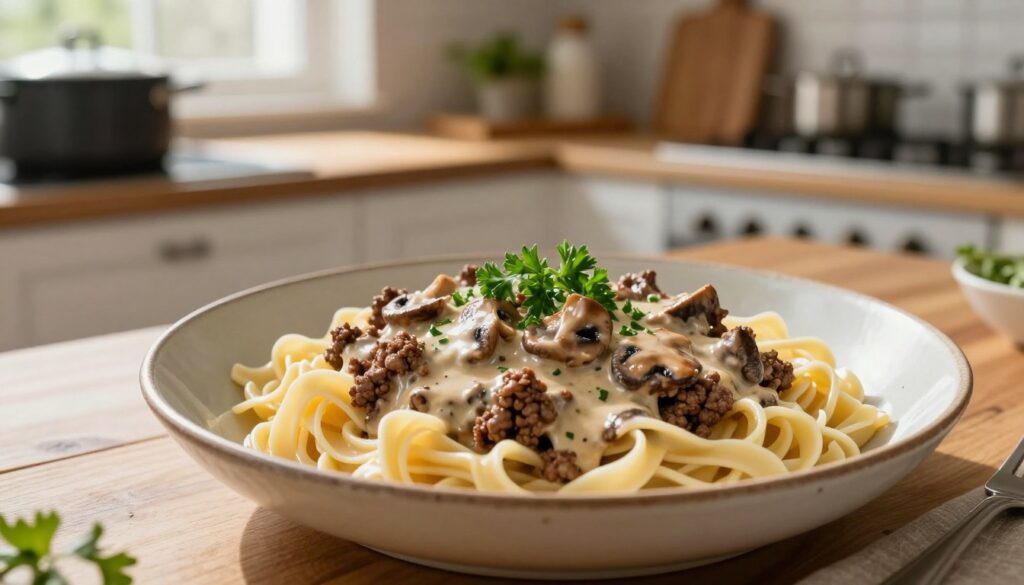 Easy Ground Beef Stroganoff Recipe with Mushrooms Ground Beef Stroganoff Recipe
