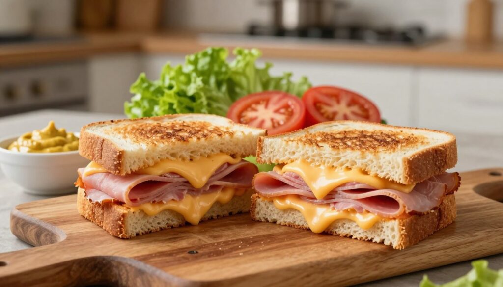 hot ham and cheese sandwich
