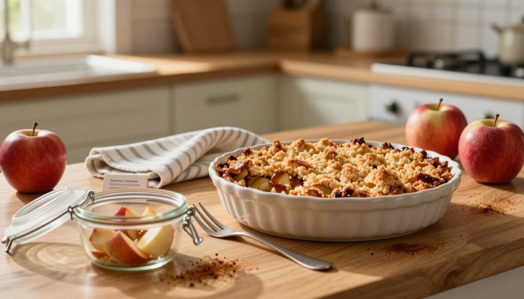 storage and reheating apple crisp